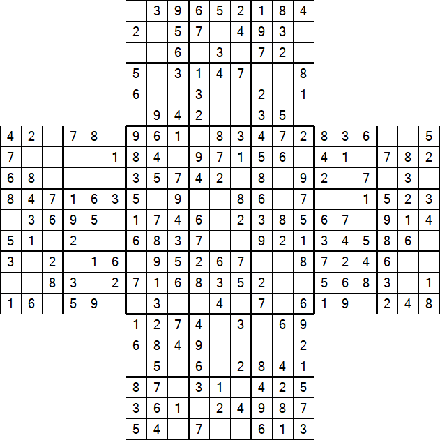 Cross Sudoku - Einfach