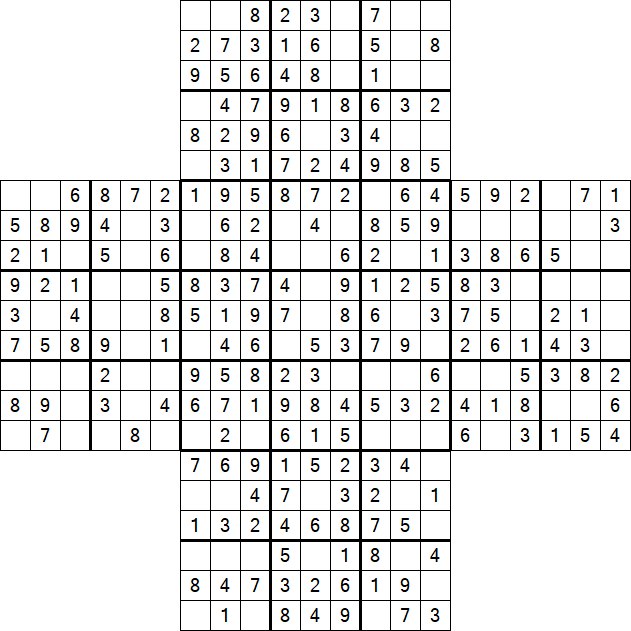 Cross Sudoku - Einfach