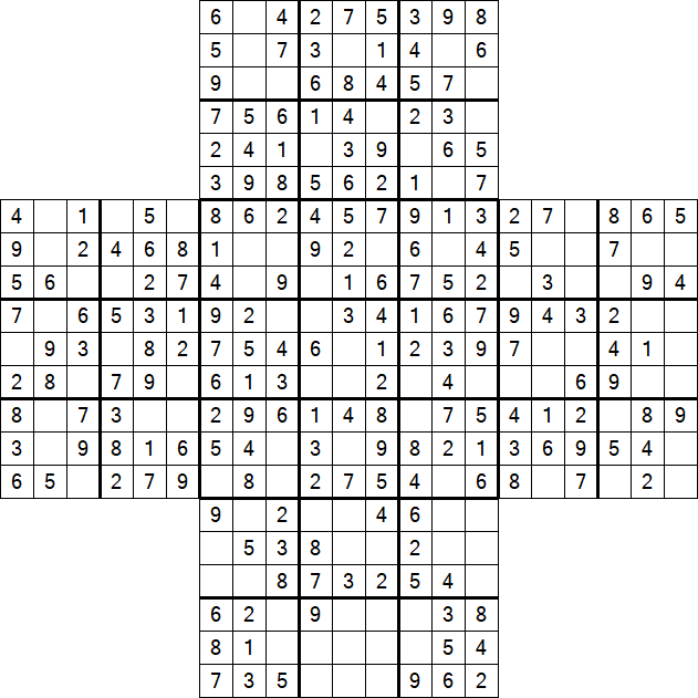 Cross Sudoku - Einfach