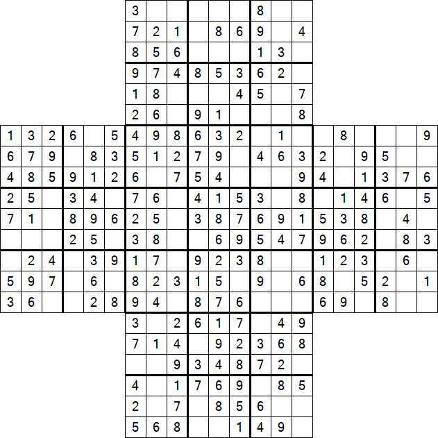 Cross Sudoku - Einfach