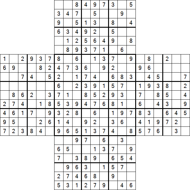 Cross Sudoku - Einfach