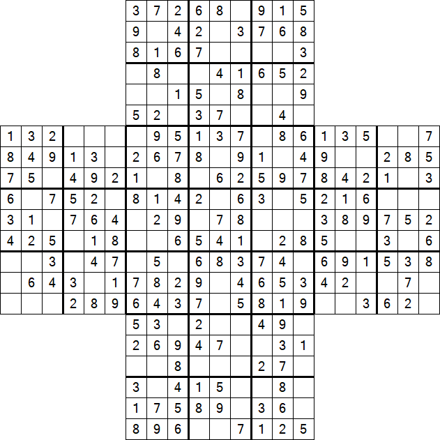 Cross Sudoku - Einfach