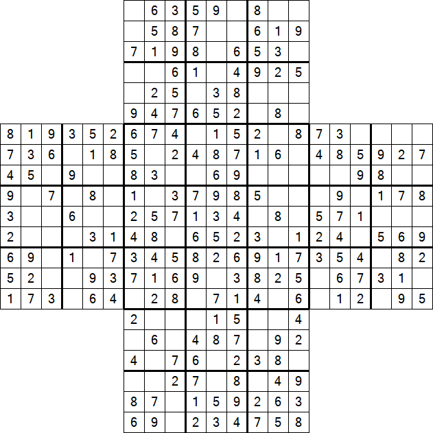 Cross Sudoku - Einfach