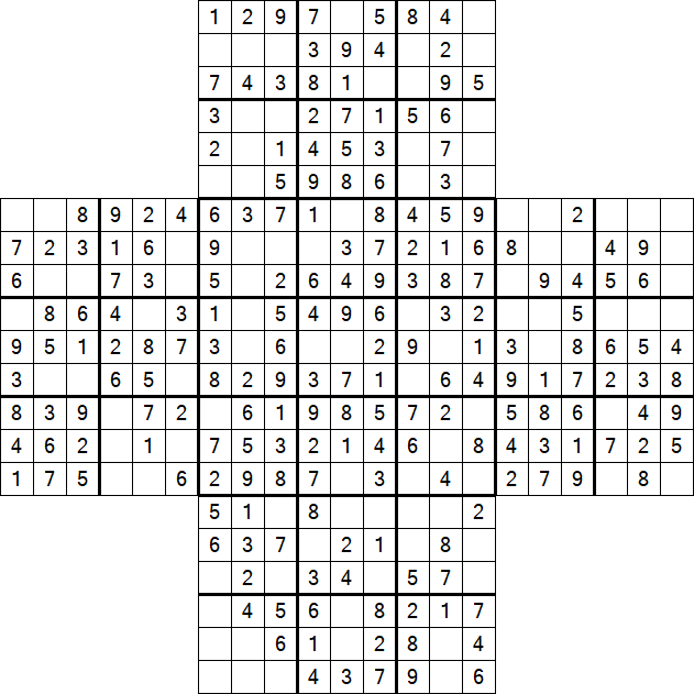 Cross Sudoku - Einfach