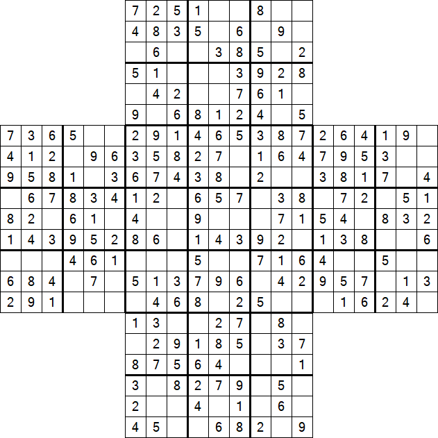 Cross Sudoku - Einfach