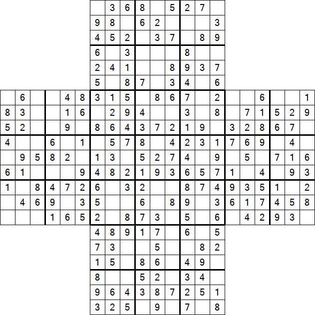 Cross Sudoku - Einfach