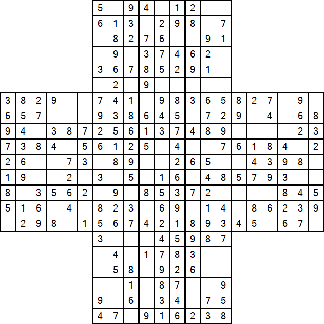 Cross Sudoku - Einfach
