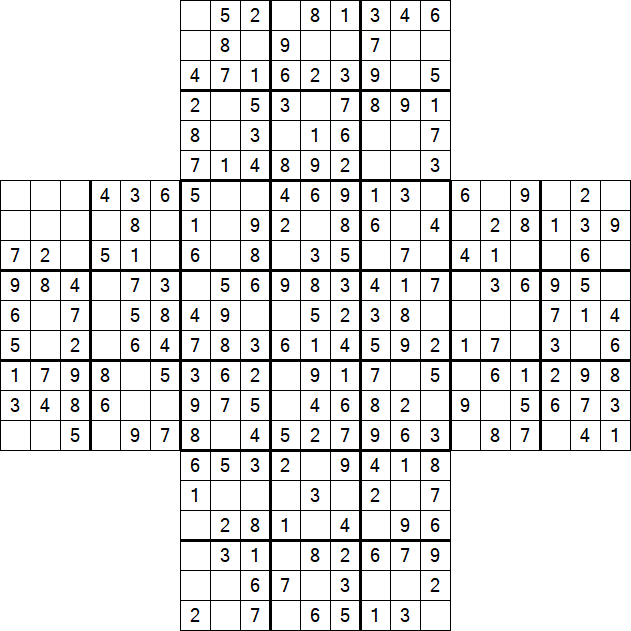 Cross Sudoku - Einfach