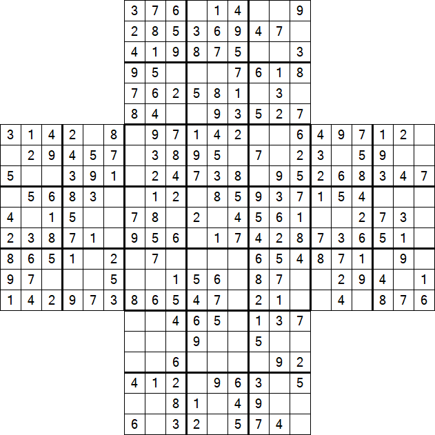 Cross Sudoku - Einfach