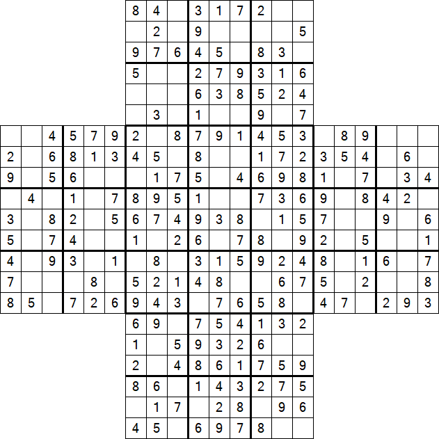 Cross Sudoku - Einfach