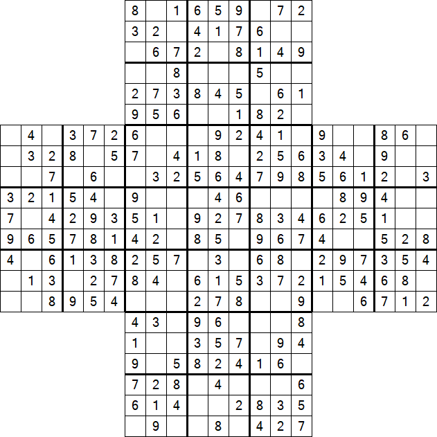 Cross Sudoku - Einfach