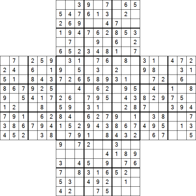 Cross Sudoku - Einfach