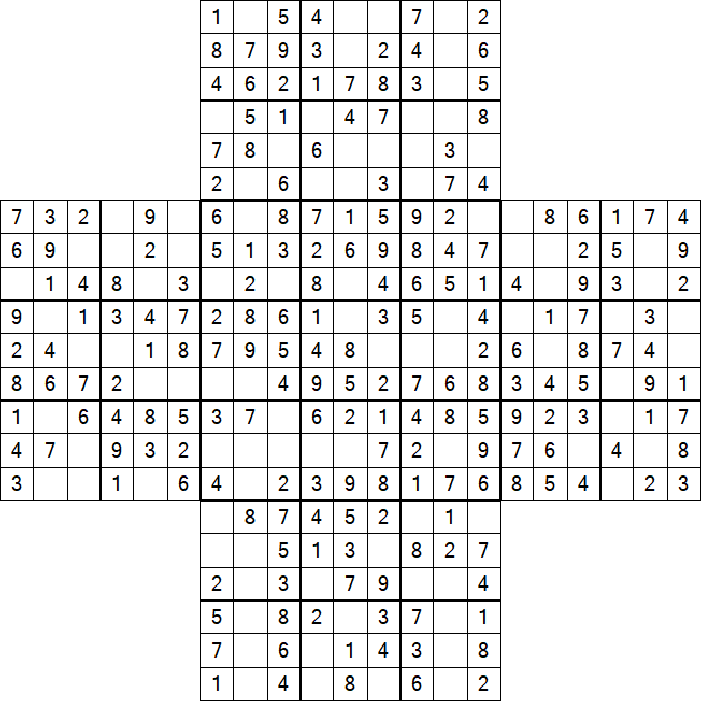 Cross Sudoku - Einfach