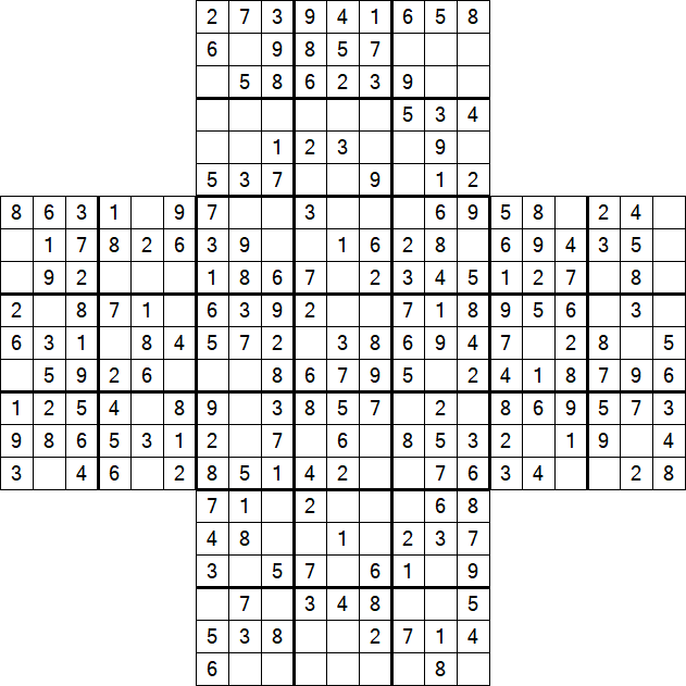 Cross Sudoku - Einfach