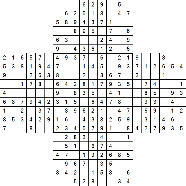 Cross Sudoku - Einfach
