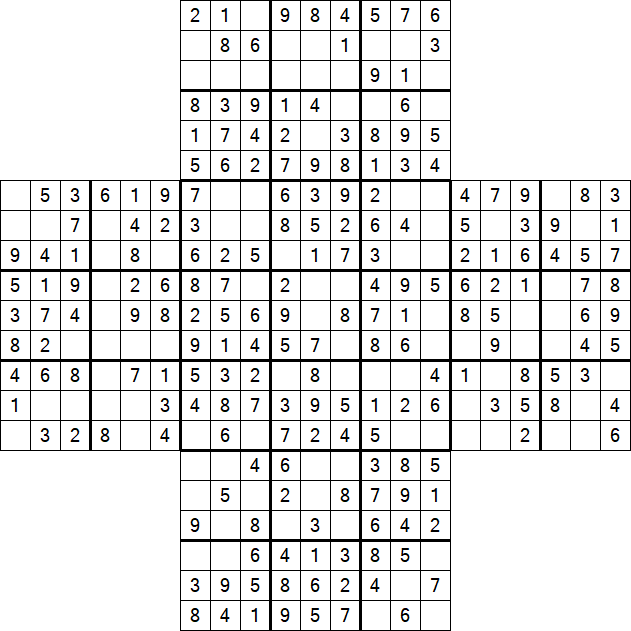Cross Sudoku - Einfach