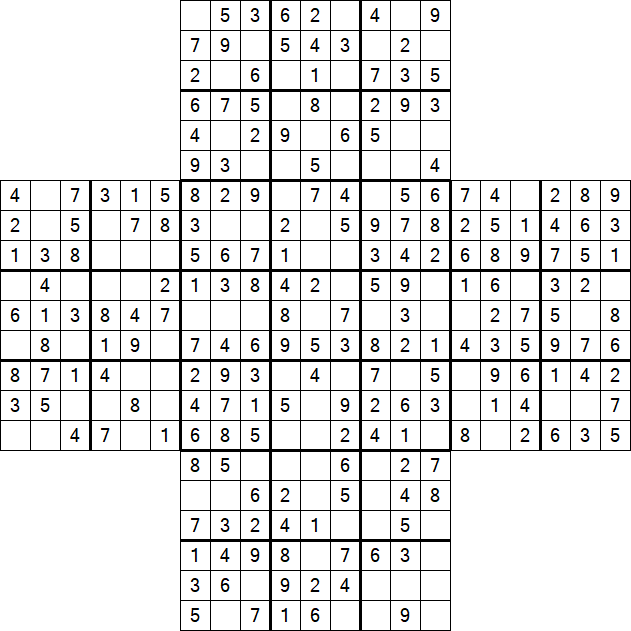 Cross Sudoku - Einfach