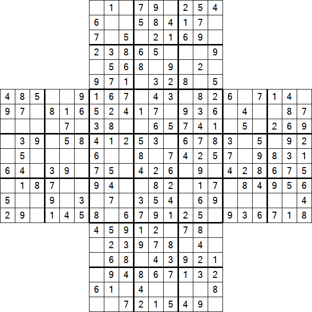 Cross Sudoku - Einfach