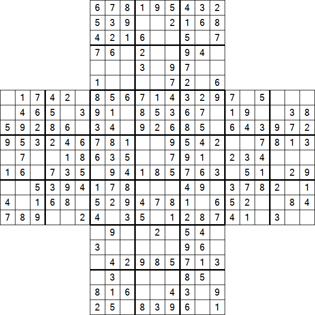 Cross Sudoku - Einfach