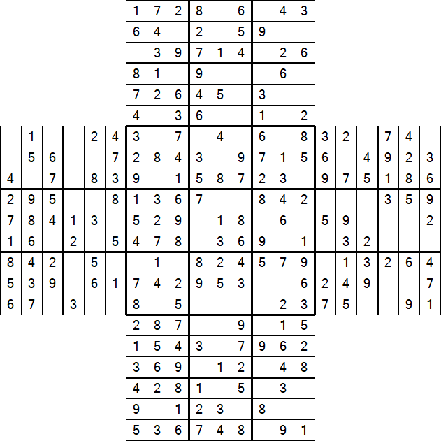 Cross Sudoku - Einfach