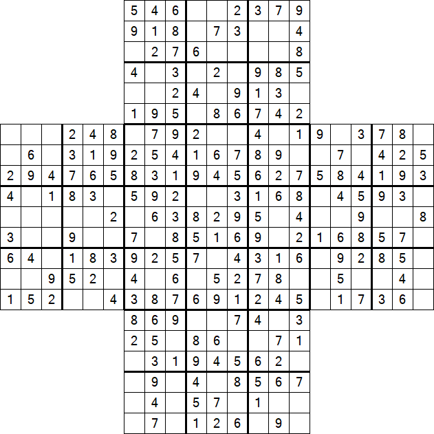 Cross Sudoku - Einfach