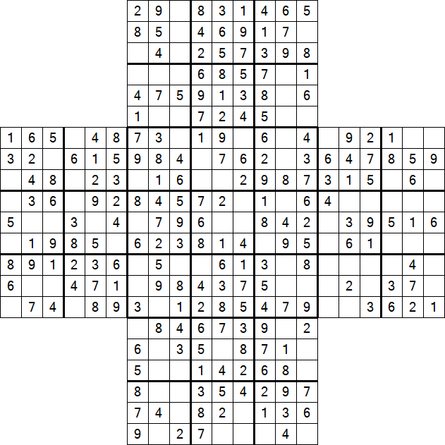 Cross Sudoku - Einfach