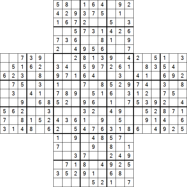 Cross Sudoku - Einfach