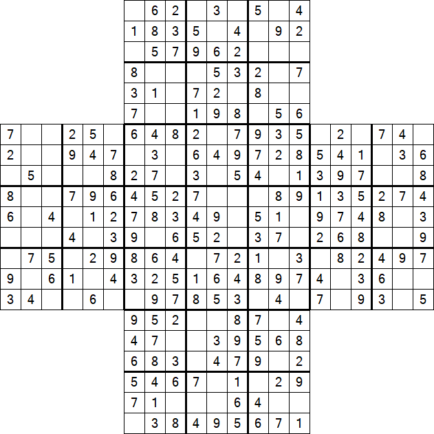 Cross Sudoku - Einfach