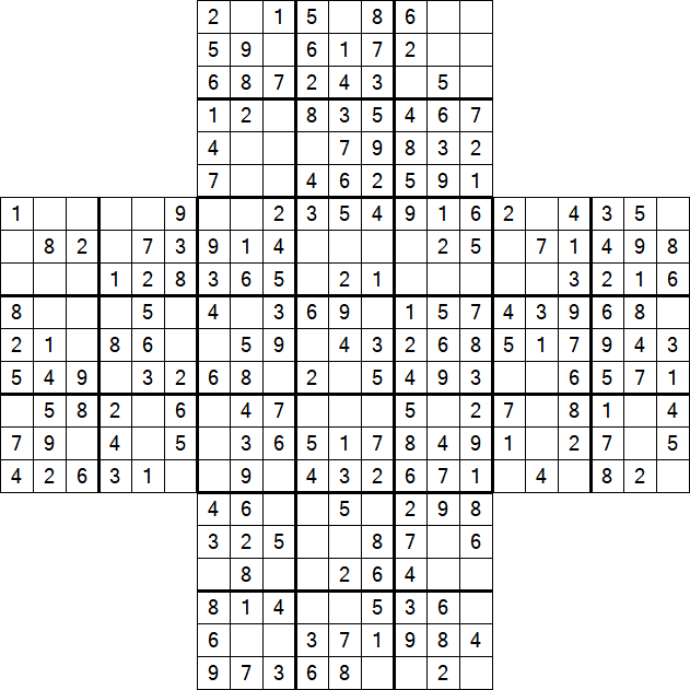 Cross Sudoku - Simple
