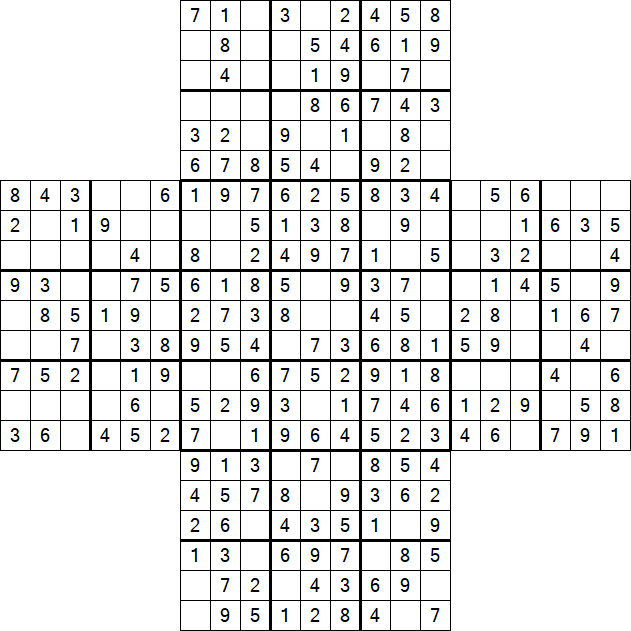 Cross Sudoku - Einfach
