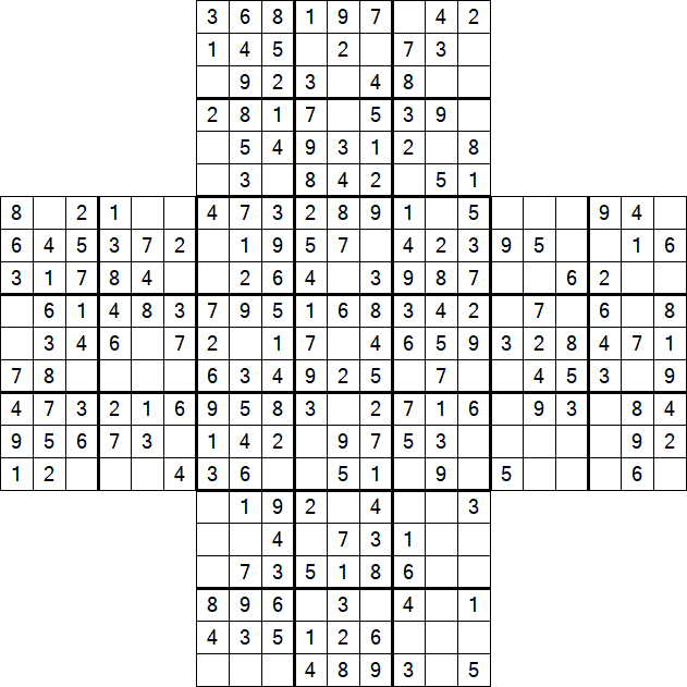 Cross Sudoku - Einfach