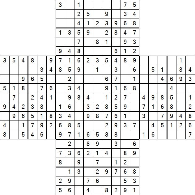 Cross Sudoku - Einfach