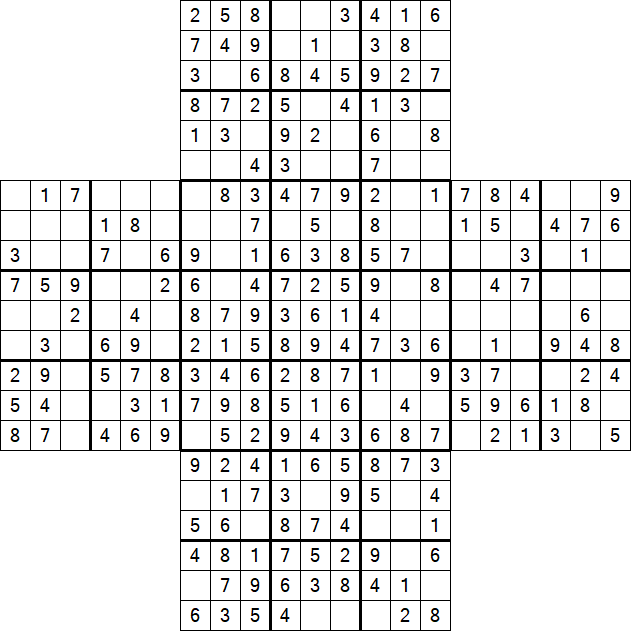 Cross Sudoku - Einfach