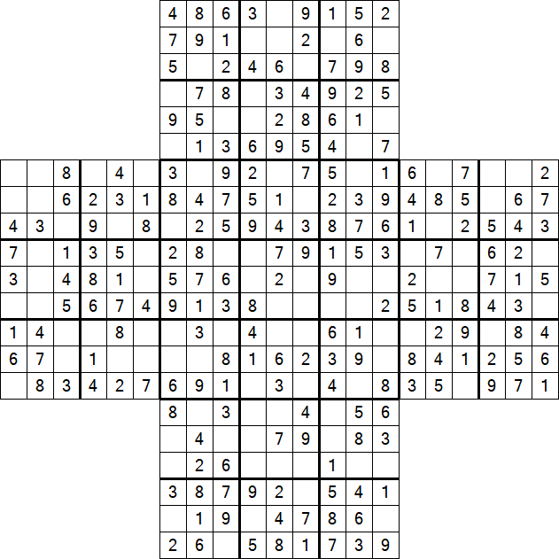 Cross Sudoku - Einfach