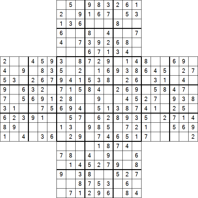 Cross Sudoku - Einfach
