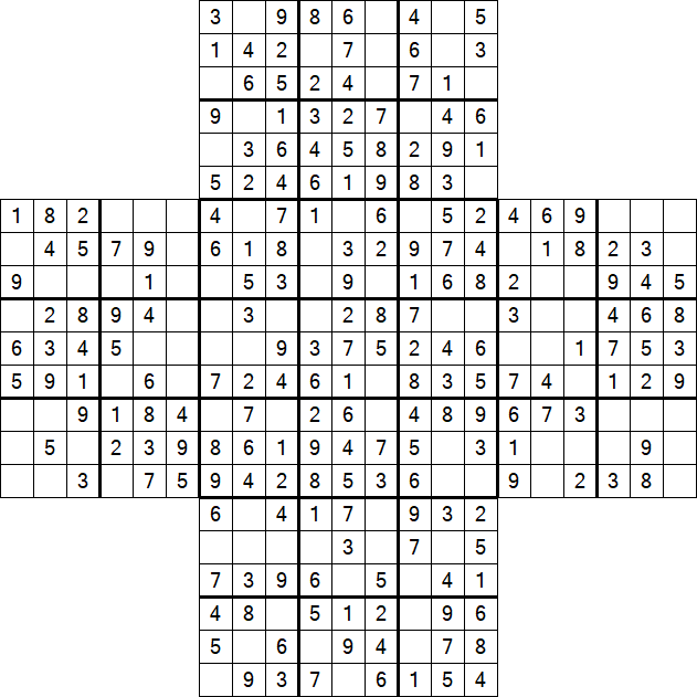 Cross Sudoku - Einfach