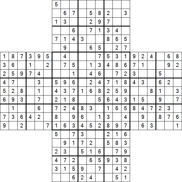 Cross Sudoku - Einfach