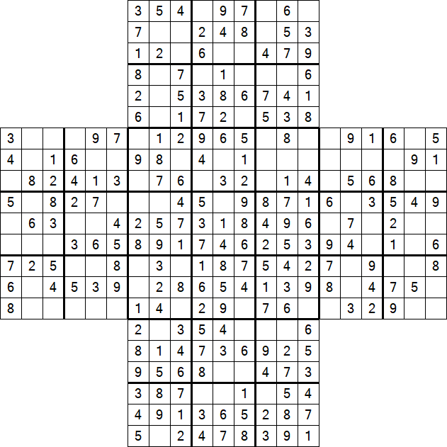 Cross Sudoku - Einfach