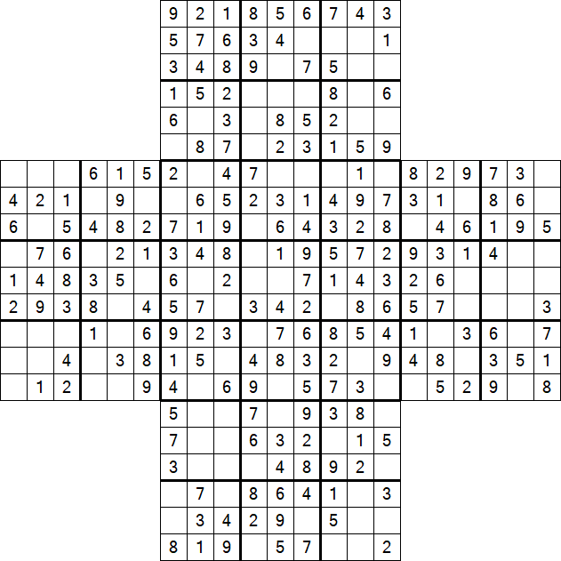 Cross Sudoku - Einfach