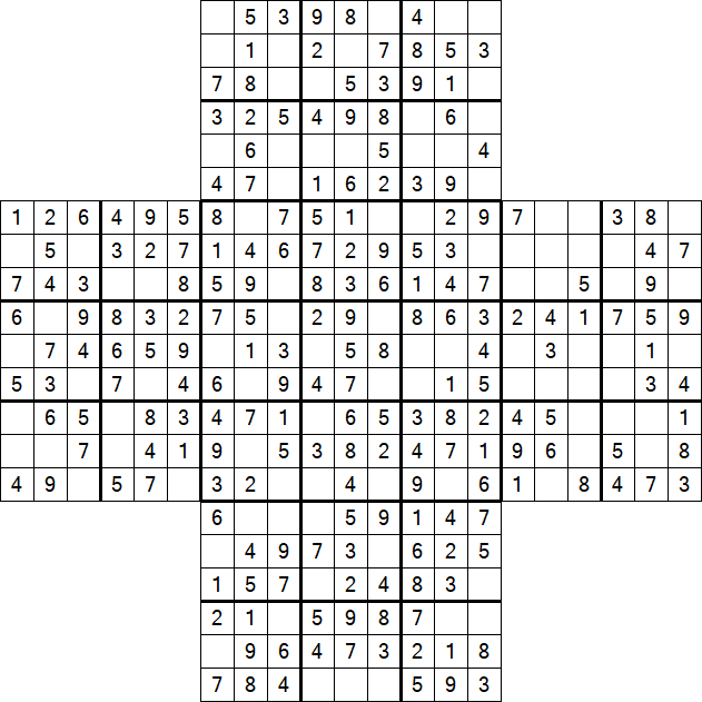 Cross Sudoku - Einfach