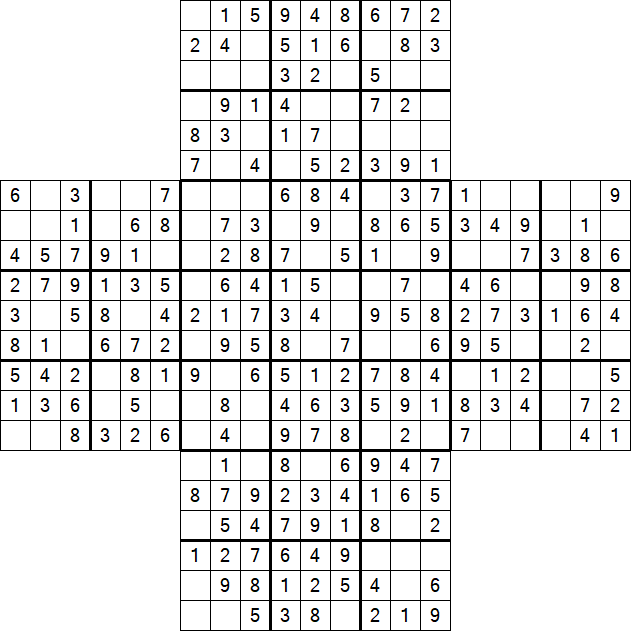Cross Sudoku - Easy