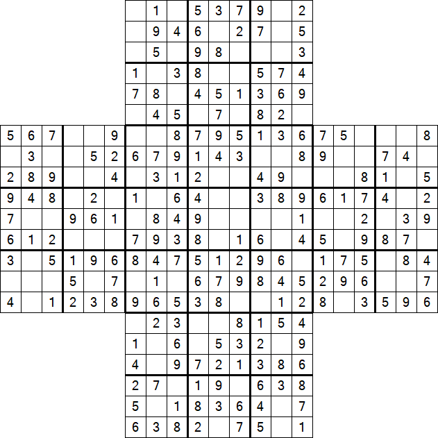 Cross Sudoku - Easy