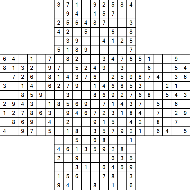 Cross Sudoku - Easy