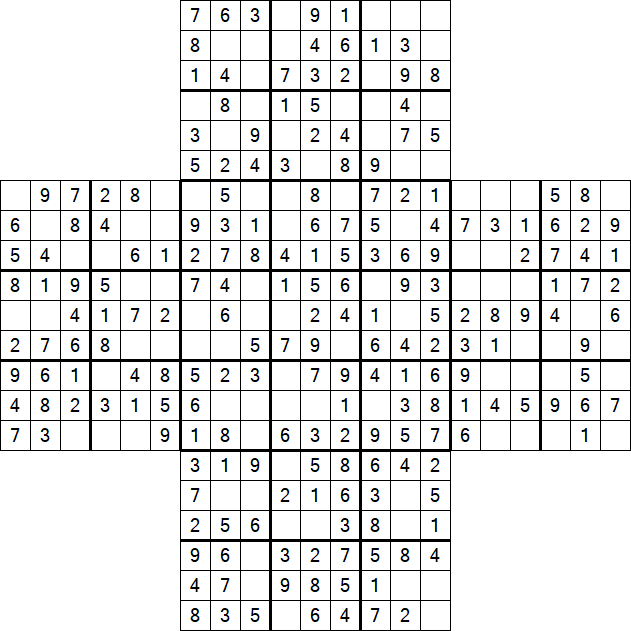 Cross Sudoku - Easy