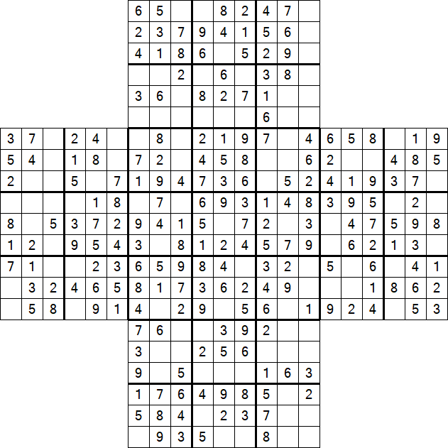 Cross Sudoku - Easy