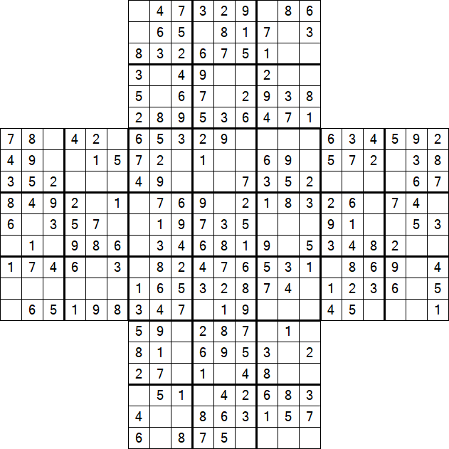 Cross Sudoku - Easy