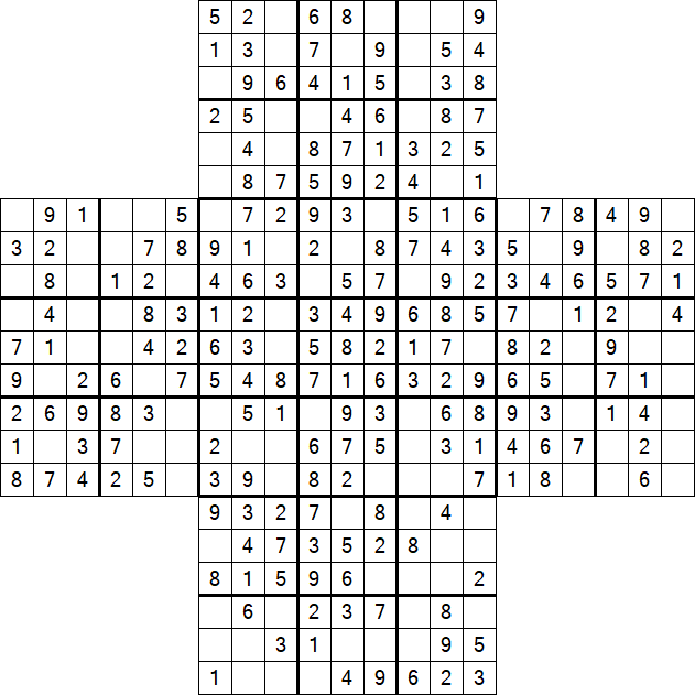 Cross Sudoku - Easy
