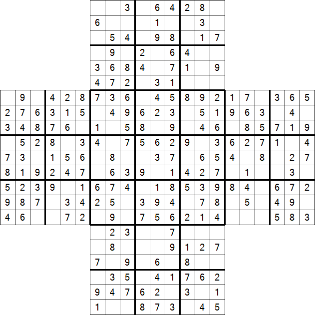 Cross Sudoku - Easy