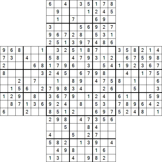 Cross Sudoku - Easy