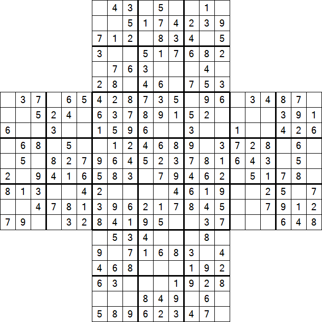 Cross Sudoku - Easy
